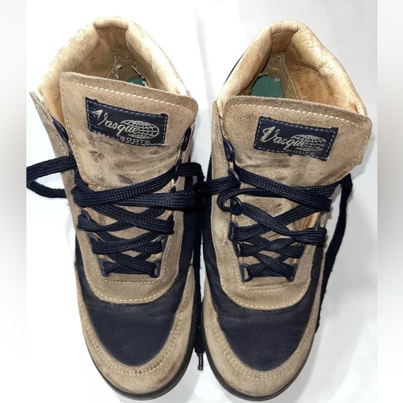 Vasque HIKING ankle Boots Gore-Tex 7534 TAN BLUE Womens 8,  Made In Italy, SUEDE - Picture 11 of 16